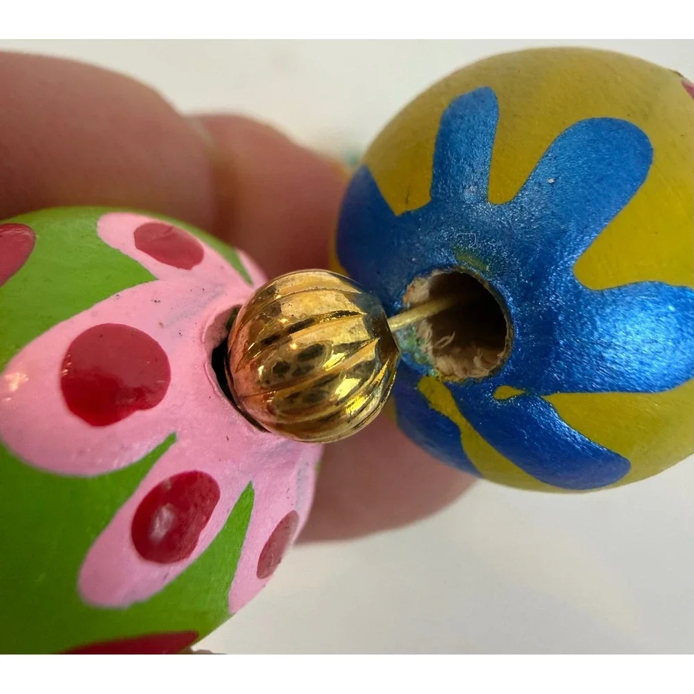 Hand-Painted Decorative Wooden Bead Necklace 21